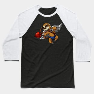 Cupid Sloth Valentines Day Baseball T-Shirt